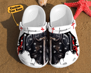 Templar Knight Birthday Gift: Classic Crocs Clog Shoes - Jesus Christ DesignClog