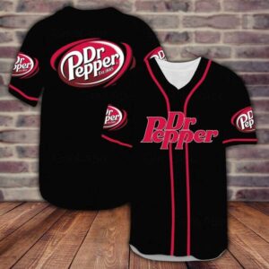 Black Dr Pepper Baseball Jersey: Perfect Gift for Soda Drinkers Men Women - Birthday Idea