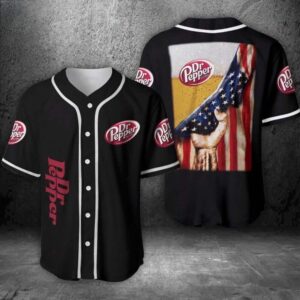Dr Pepper Baseball Jersey: US Flag Soda Lover Gift - Men s Women s Soda Jersey 1