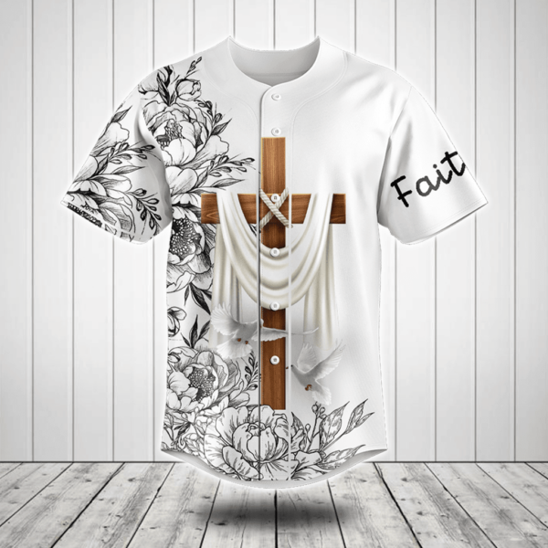 I Love Jesus Flower Black And White Baseball Jersey Shirt – Gift Men Women