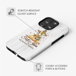 Fall for Jesus he never leaves cross pumpkin Thanksgiving phone case 3