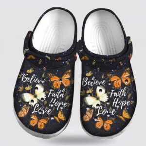 Believe in Faith Hope and Love with ButterflyCrocs-Shoes: The Perfect Christian Christmas ClogsClog