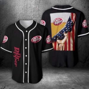Dr Pepper Baseball Jersey: US Flag Soda Lover Gift - Men s Women s Soda Jersey