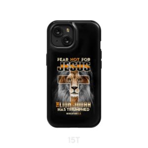 Fear not for Jesus the Lion of Judah has triumphed Revelation 5:5 phone case 3