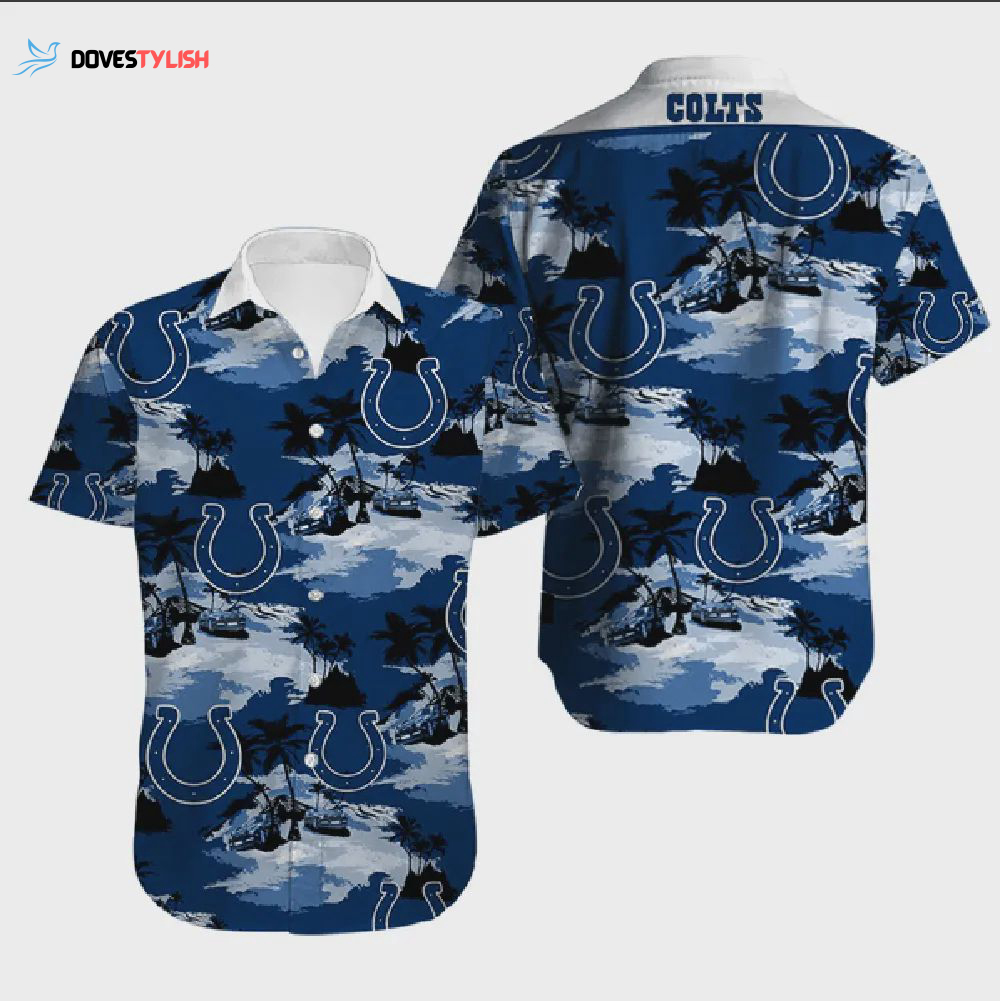 Indianapolis Colts Football Aloha Pattern Hawaiian Shirt Indianapolis Colts Football Aloha Pattern Hawaiian Shirt