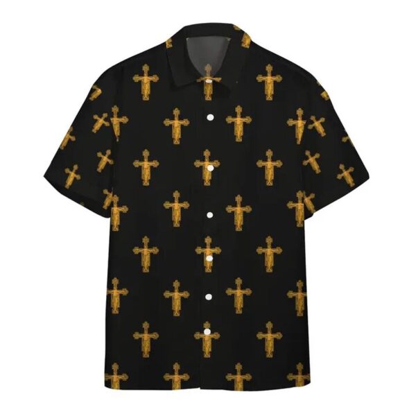 Jesus Hawaiian Shirt Medieval The Jesus Cross Pattern Black Hawaii Shirt Jesus Aloha Shirt 2025