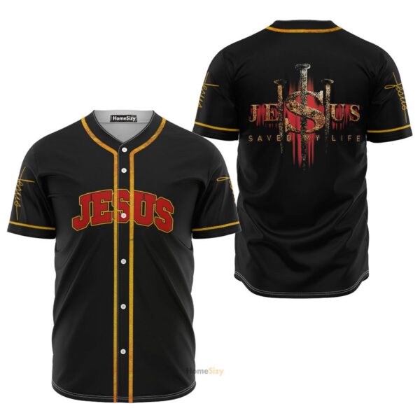 Jesus Saved My Life Cross – Baseball Jersey – Gift Men Women