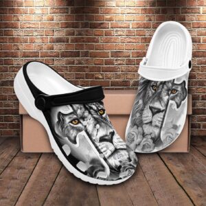 Lion Jesus Cross Classic Design Clog - Inspiring Christian Gifts for Christmas Men s Shoes 1
