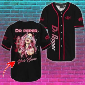 Customized Dr Pepper Sweet Lady Baseball Jersey - Perfect Soda Lover Gift for Men and Women