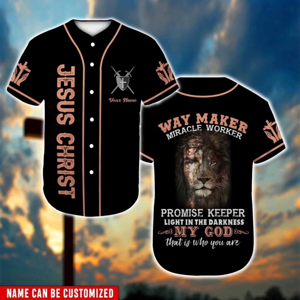 Custom Printed Jesus Baseball Jersey – Lion Design – Gift for Christians – 3D Shirt for Men Women Custom Printed Jesus Baseball Jersey – Lion Design – Gift for Christians – 3D Shirt for Men Women