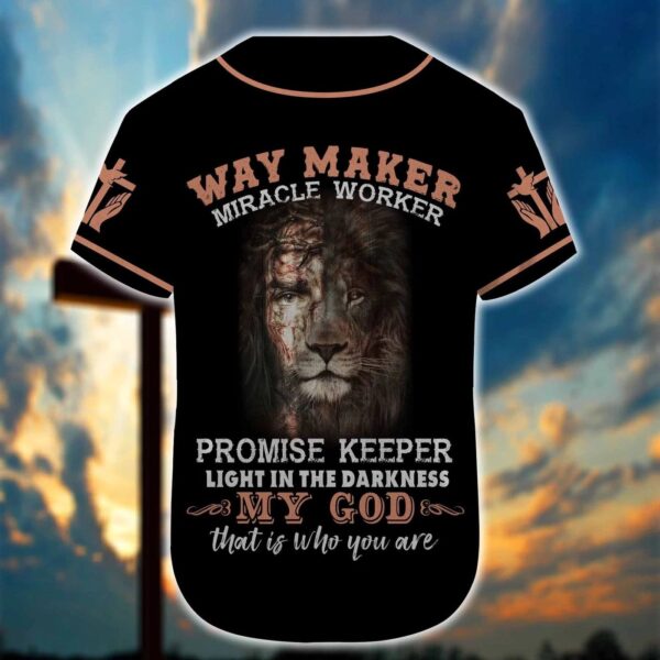 Custom Printed Jesus Baseball Jersey – Lion Design – Gift for Christians – 3D Shirt for Men Women