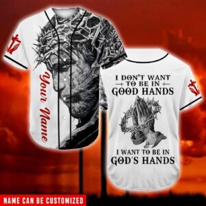 Customized Jesus Baseball Jersey – Personalized Pray Christ s Hand Tee for Men & Women