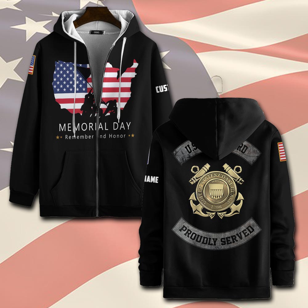 US Coast Guard, Remember – Honor – Respect – Zip Hoodie – Gift for Dad Father’s Day US Coast Guard, Remember – Honor – Respect – Zip Hoodie – Gift for Dad Father’s Day