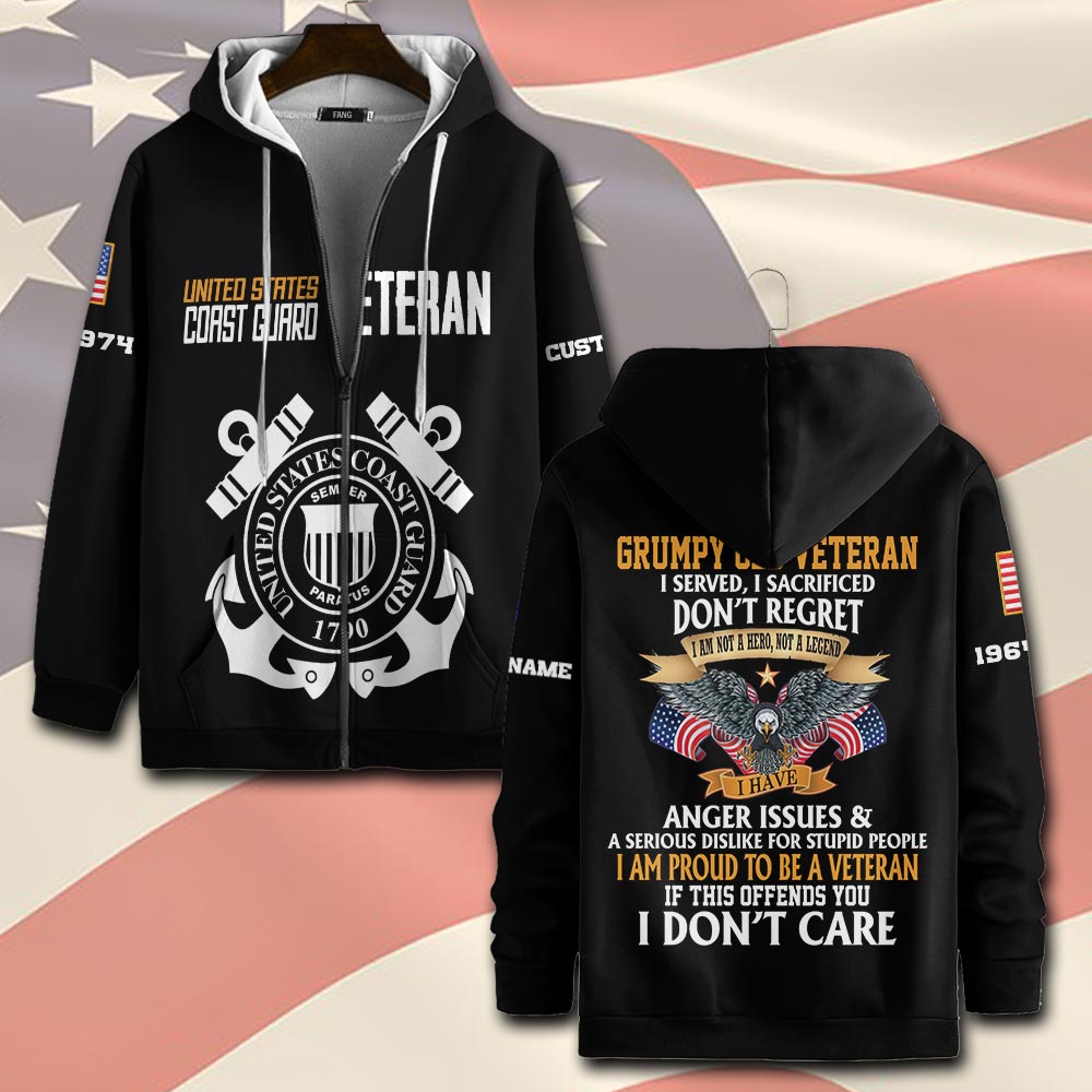 US Coast Guard, E 4 Red – Zip Hoodie – Gift for Dad Father’s Day US Coast Guard, E 4 Red – Zip Hoodie – Gift for Dad Father’s Day