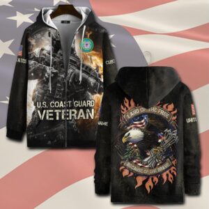 US Coast Guard, All Gave Some, Some Gave All – Zip Hoodie - Gift for Dad Father's Day
