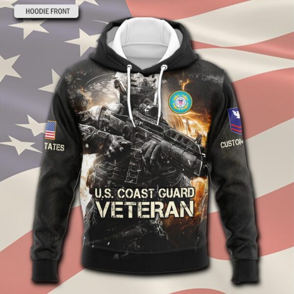 US Coast Guard, E 7 Red – Hoodie – Gift for Dad Father’s Day