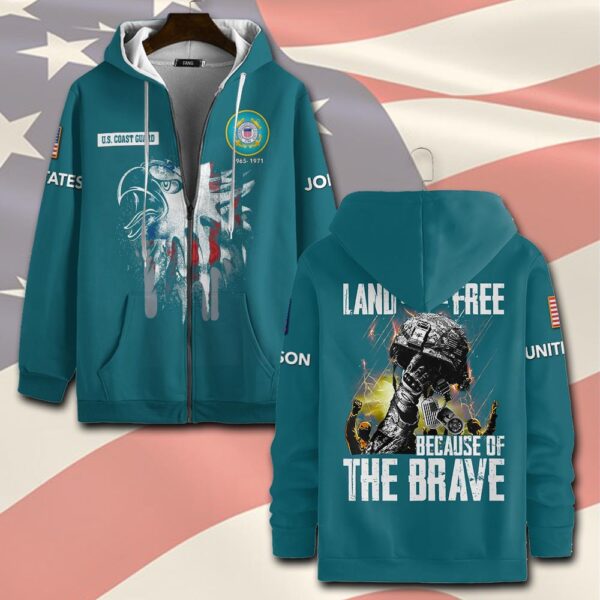 US Coast Guard, Lest We Forget – Zip Hoodie – Gift for Dad Father’s Day