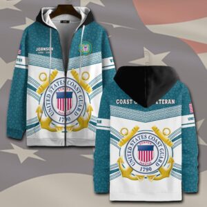 US Coast Guard, E 2 Blue – Zip Hoodie - Gift for Dad Father's Day