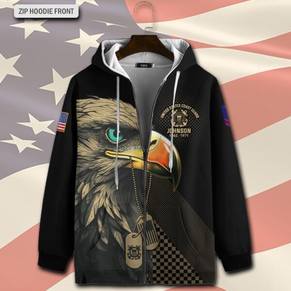 US Coast Guard, Semper Paratus – Zip Hoodie – Gift for Dad Father’s Day