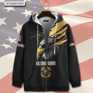 US Coast Guard, Remember – Honor – Respect – Zip Hoodie - Gift for Dad Father's Day 3