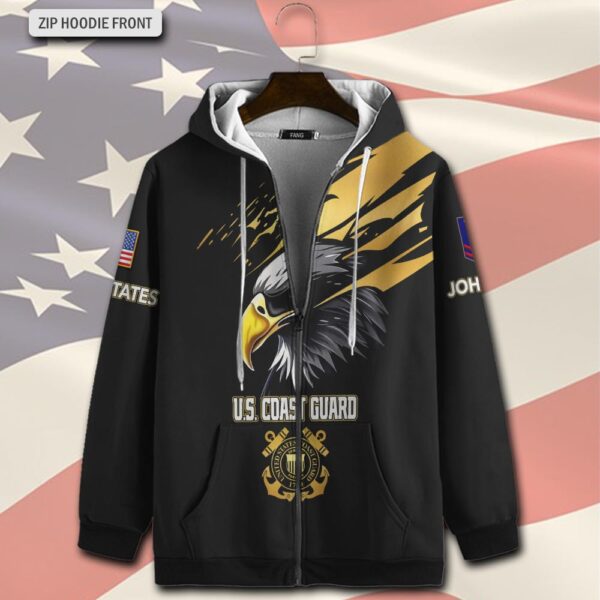 US Coast Guard, Remember – Honor – Respect – Zip Hoodie – Gift for Dad Father’s Day