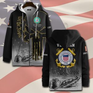 US Coast Guard, E 7 Red – Zip Hoodie - Gift for Dad Father's Day