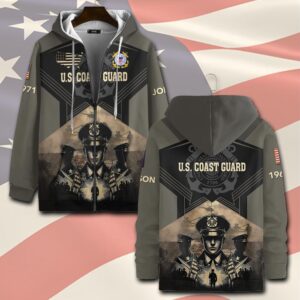 US Coast Guard, Served With Pride – Zip Hoodie - Gift for Dad Father's Day