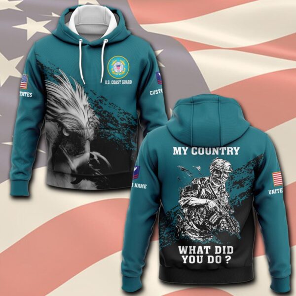 US Coast Guard, E 6 Red – Hoodie – Gift for Dad Father’s Day