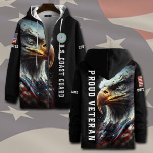 US Coast Guard, No One Fights Alone – Zip Hoodie - Gift for Dad Father's Day