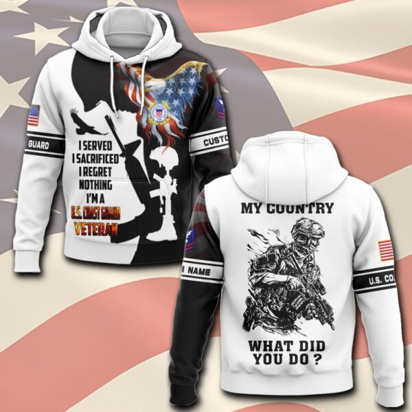 US Coast Guard, E 2 White – Hoodie – Gift for Dad Father’s Day