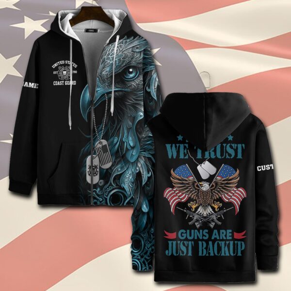 US Coast Guard, E 7 Gold – Zip Hoodie – Gift for Dad Father’s Day