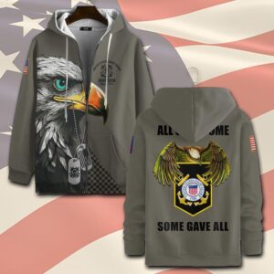 US Coast Guard, Always Remember, Never Forget – Zip Hoodie - Gift for Dad Father's Day