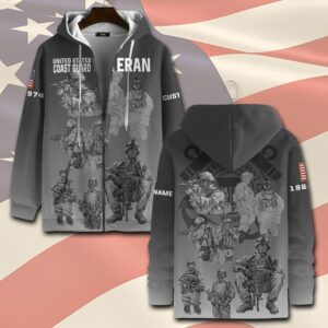 US Coast Guard, E 8 Gold – Zip Hoodie - Gift for Dad Father's Day 1