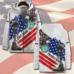 US Coast Guard, Remember – Honor – Respect – Zip Hoodie - Gift for Dad Father's Day