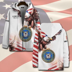 US Coast Guard, Born Ready – Zip Hoodie - Gift for Dad Father's Day