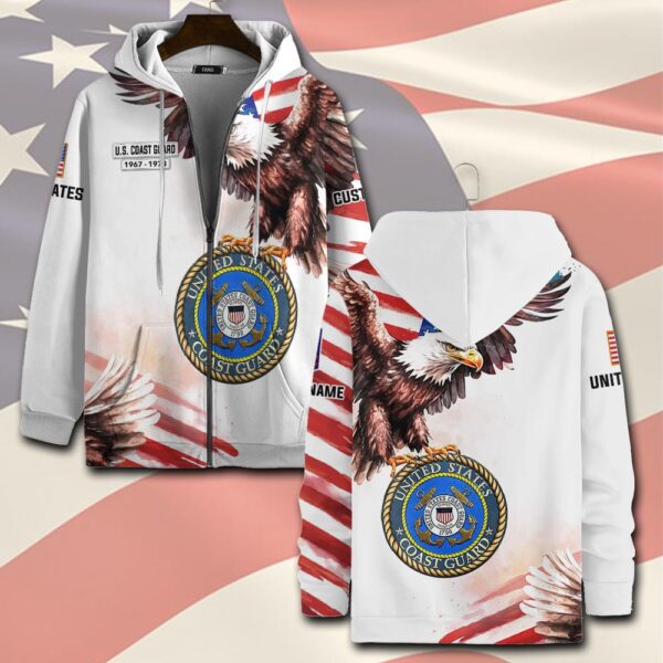 US Coast Guard, Born Ready – Zip Hoodie – Gift for Dad Father’s Day