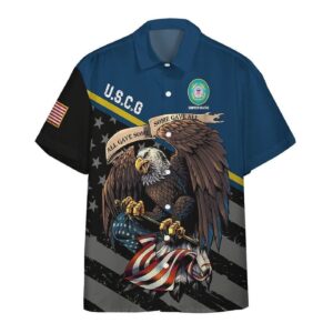 3D US Coast Guard Veteran Custom Cosplay Short Sleeve Shirt Hawaiian Shirts - Gift for Dad Father's Day