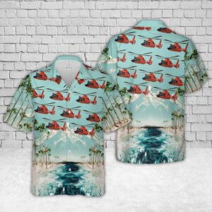 Airbus MH-65 Dolphin US Coast Guard Hawaiian Shirt - Gift for Dad Father's Day