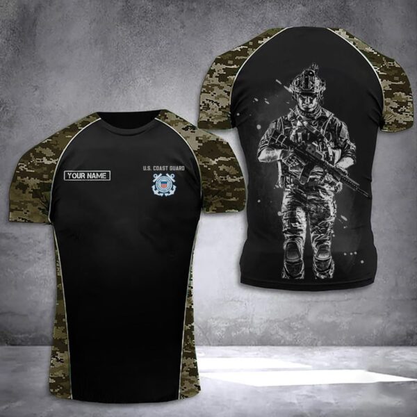 Customized US Coast Guard Camo Shirt USCG Proud Military T-Shirt Coast Guard Gifts – Gift for Dad Father’s Day
