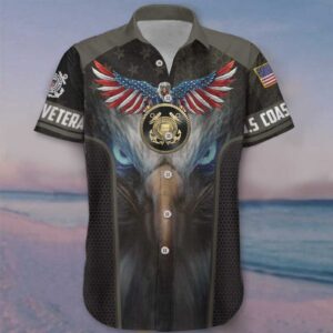 Eagle US Coast Guard Veteran Hawaiian Shirt Proud USCG Veterans Apparel Gift For Him - Gift for Dad Father's Day