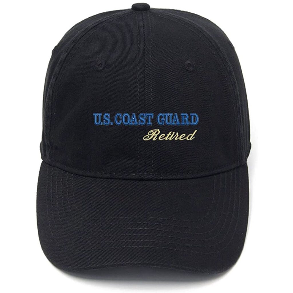 Embroidery Hat Cotton Embroidered Casual Men’s Baseball Cap for US Coast Guard Retired Gift for Men Dad Fathers Embroidery Hat Cotton Embroidered Casual Men’s Baseball Cap for US Coast Guard Retired Gift for Men Dad Fathers