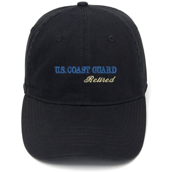 Embroidery Hat Cotton Embroidered Casual Men’s Baseball Cap for US Coast Guard Retired Gift for Men Dad Fathers
