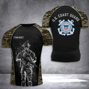 Personalized US Coast Guard Shirt USCG Logo Camouflage T-Shirt Gifts For Soldier - Gift for Dad Father's Day