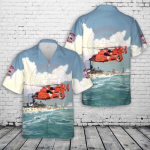 US Coast Guard Air Station Atlantic City MH-65E Dolphin Hawaiian Shirt - Gift for Dad Father's Day