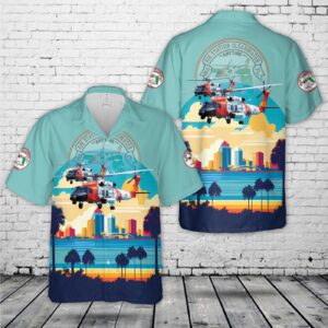 US Coast Guard Air Station Clearwater MH-60T Jayhawk Hawaiian Shirt - Gift for Dad Father's Day