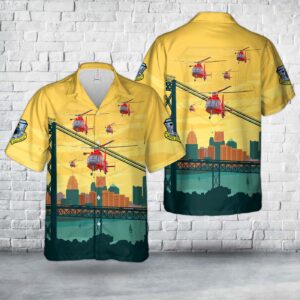 US Coast Guard Air Station Detroit MH-65D Dolphin Hawaiian Shirt - Gift for Dad Father's Day