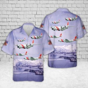 US Coast Guard Air Station Kodiak Lockheed HC-130H Hercules (L-382) Hawaiian Shirt - Gift for Dad Father's Day