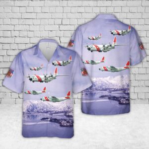 US Coast Guard Air Station Kodiak Lockheed HC-130H Hercules (L-382) Hawaiian Shirt - Gift for Dad Father's Day