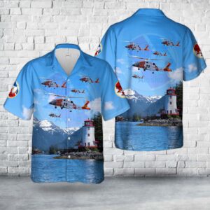 US Coast Guard Air Station Sitka MH-60T Jayhawk Hawaiian Shirt - Gift for Dad Father's Day