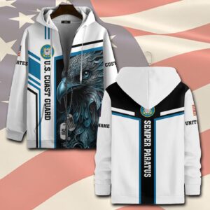 US Coast Guard, Always Remember, Never Forget – Zip Hoodie - Gift for Dad Father's Day